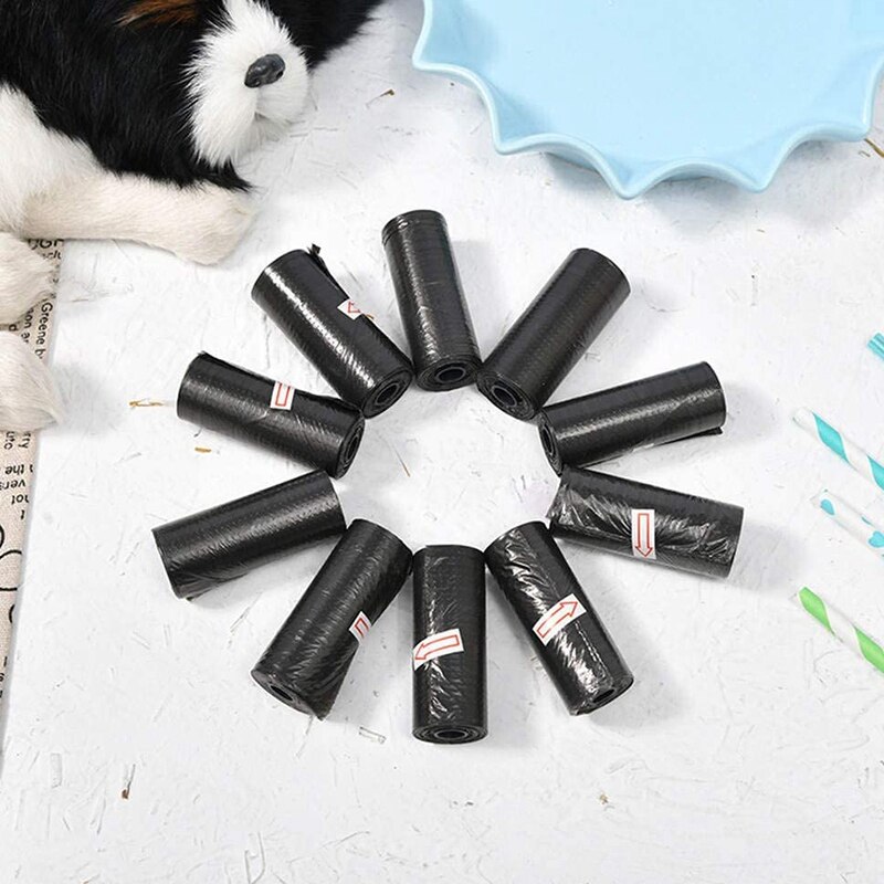 Perro Poo bolsa con dispensador y Clip para cinturón, 22,5x30cm, negro-900 piezas 60 rollos Total