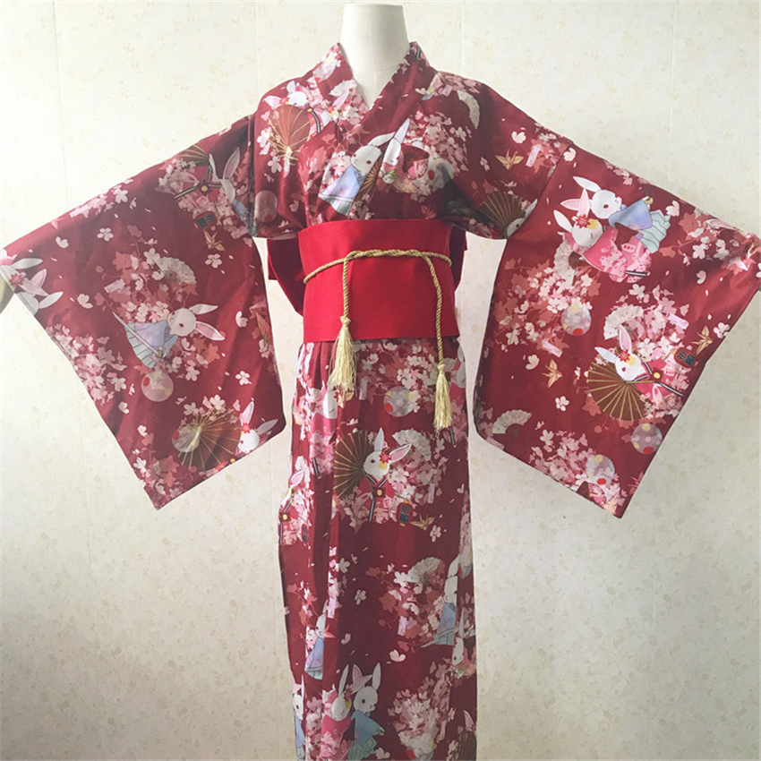 Vestido Kimono tradicional japonés para mujer, Kimono Oriental Yukata para Festival de Año , disfraces de Cosplay Vintage Obi