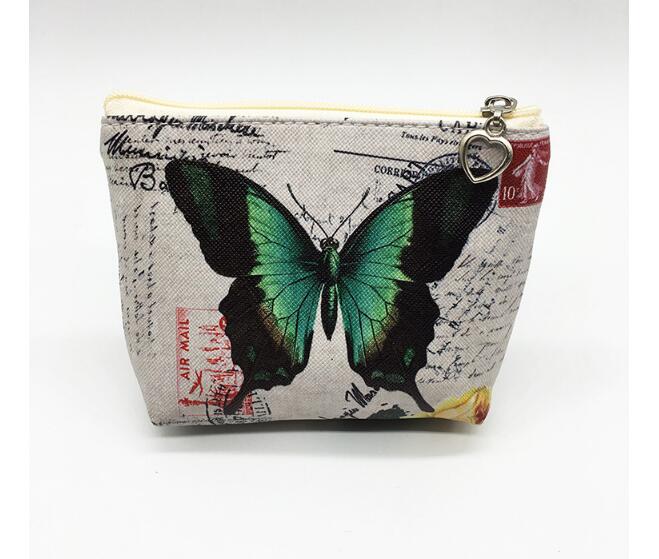 12 st/lot! söt fjäril mynt handväska barn pu läder dragkedja byta handväska kvinnor plånbok: C