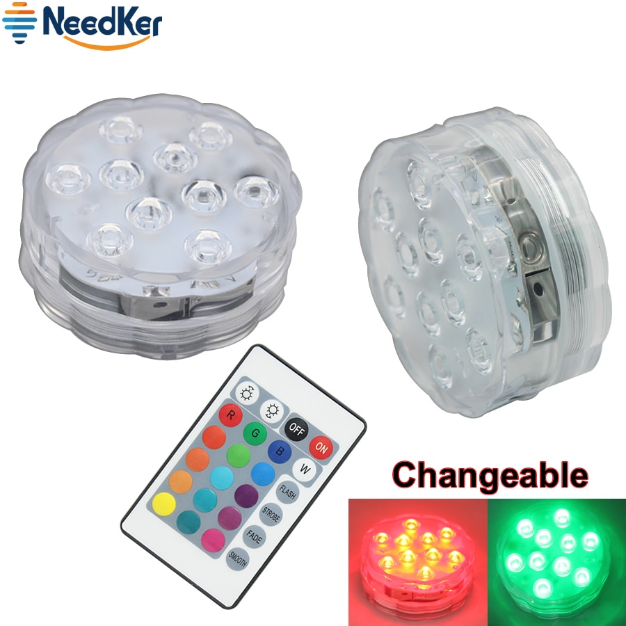 IP68 RGB lumière à LED Submersible lampe de nuit sous-marine extérieure à piles lumière de natation Vase bol décoration de fête de jardin