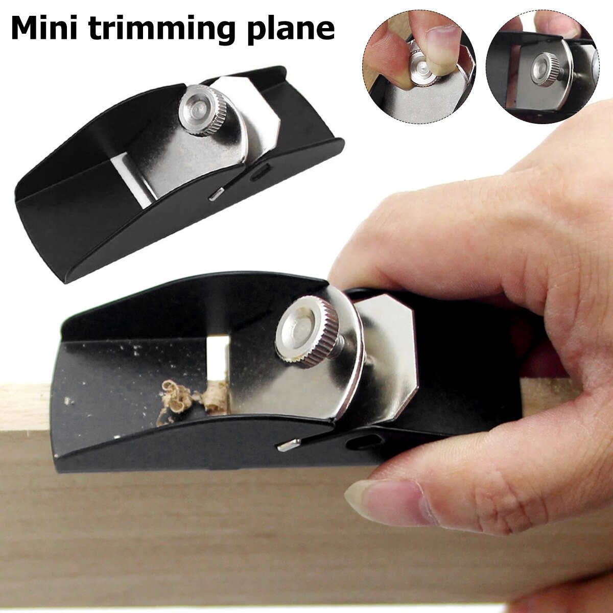 Woodworking Planer Mini Smoothing Wood Trimming Plane Adjustable Flat Bottom Hand Planer for Wood Craft Processing Carving