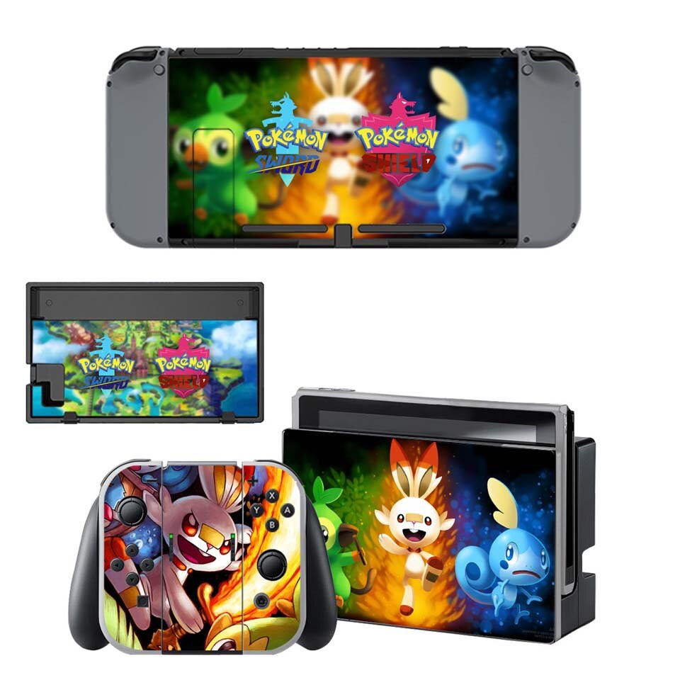 Nintend Switch Console + Vreugde-Con Controller Vinyl Skin Sticker Set voor Pokemom Beschermende Skins voor NS Schakelaar: YSNS1859