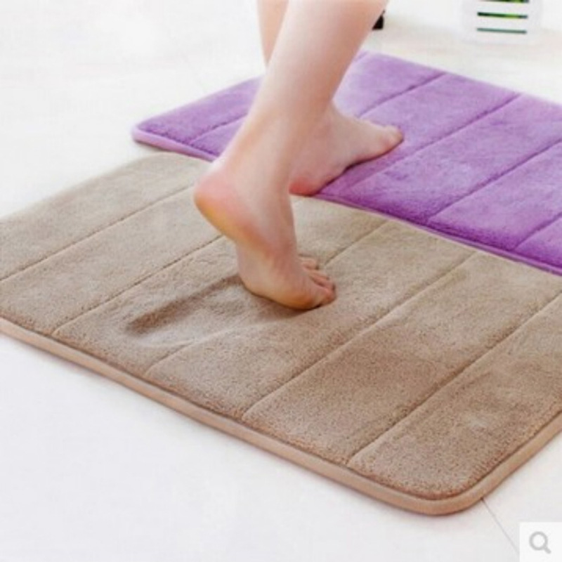 40x60cm Memory Foam Bath Mats Bathroom Horizontal Stripes Rug Non-slip Bath Mats B