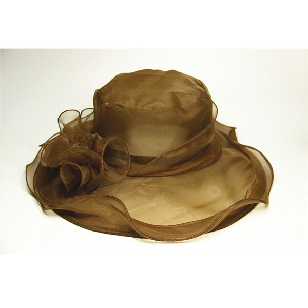 Lady Derby Jurk Kerk Cloche Hoed Boog Emmer Bruiloft Bolhoeden Derby Hoed voor Vrouwen Brede Rand Fedora Formele Kentucky: Bruin