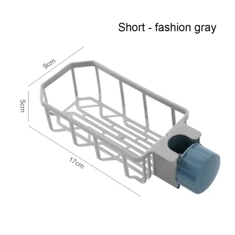 Verstelbare Aanrecht Afvoerrek Spons Opslag Kraan Houder Zeep Afdruiprek Plank Mand Organizer Badkamer Accessoires Hanger: Black