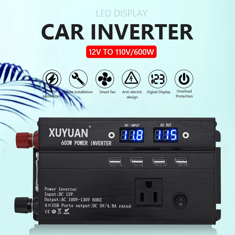 600W Car Inverter DC 12V 24V to 110V AC Power Inve... – Vicedeal