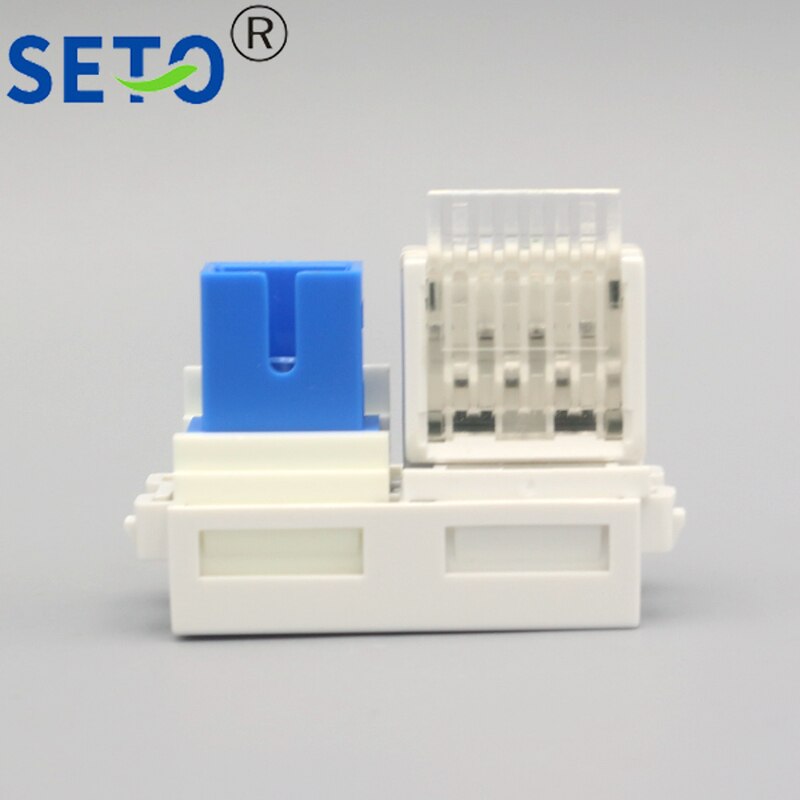SeToCat3 Telephone Module RJ11 Phone Module + Fiber Optic SC Module Connector Keystone For Wall Plate Socket