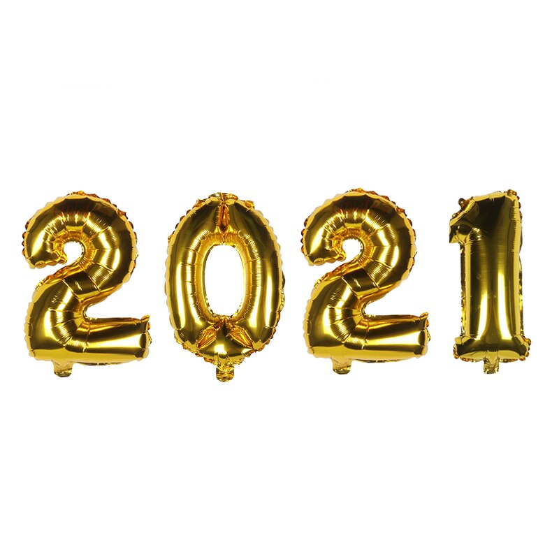 4pcs/lot 16inch Number Foil Balloons Happy Year Merry Christmas Decor Home Year Party Celebration Supplies: Gold