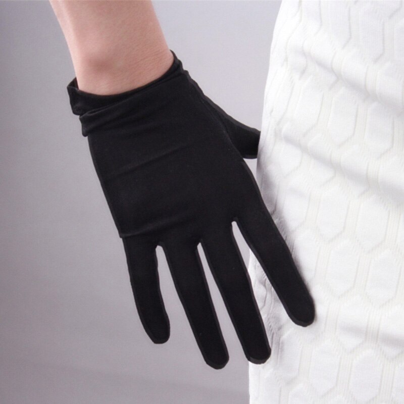 100% natürliche Seide handschuhe Weiblichen Sommer Dünne UV Sonnencreme Atmungsaktive Schlaf Feuchtigkeits Elastischen Touch Bildschirm Fahren Handschuhe L36L: Black