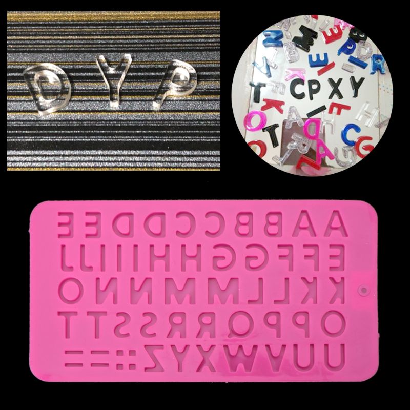 Bandeja de cubitos de hielo con 26 letras del alfabeto, molde de silicona de resina para hacer joyas, herramienta artesanal, molde de cristal para hacer jabón,