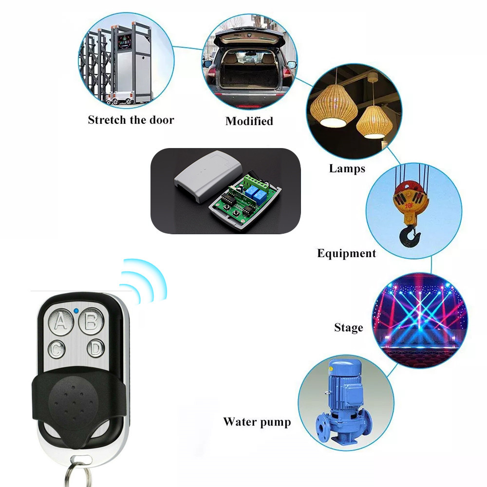 2CH Universal Garagentor Fernbedienung Empfänger Für ERREKA ACM DEA DOORHAN AT-4 MOTORLINE DITEC 433 mhz Feste Rolling Code