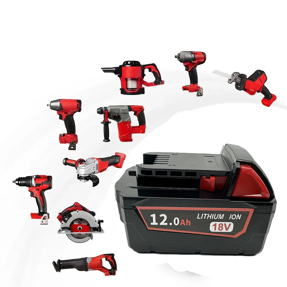 100% Original para batería de herramienta eléctrica Milwaukee M18, cargador, BR, XC, 18V, 12000mAh M18B5, 48-11-1860, batería integrada 18650