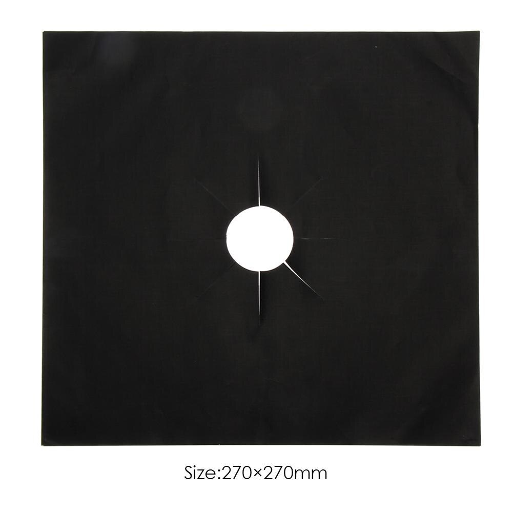 Non-stick Gas Stove Cooker Protectors Cover Clean Mat Stovetop Gas Burner Liner Wash With Soapy Water Or Dishwasher: Black1PCS