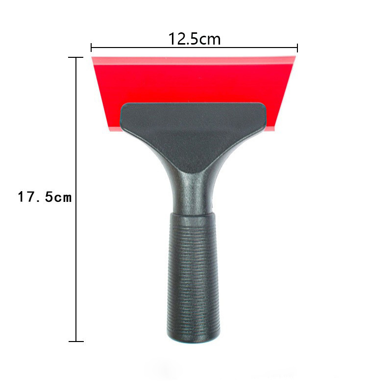 1Pc raschietto pulito pala gomma finestra tinta tergipavimento lama d'acqua tergicristallo vetro pratico strumento detergente autolavaggio rompighiaccio: Rosso