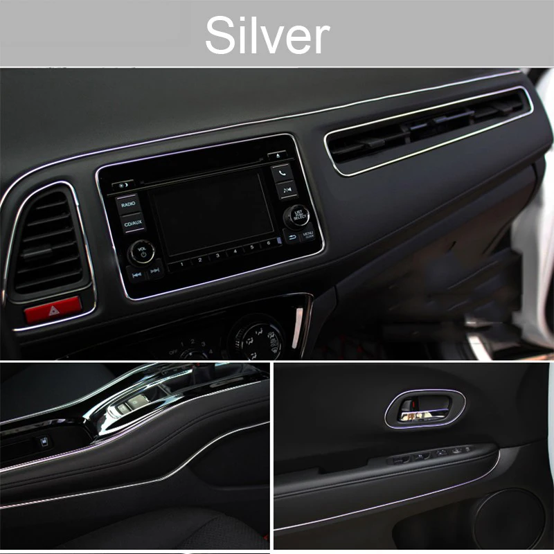 Moldura para decoración de coche, tiras flexibles, 1/3/5M, molduras interiores para coche, embellecedor de cubierta para salpicadero, puerta, borde, estilo Universal