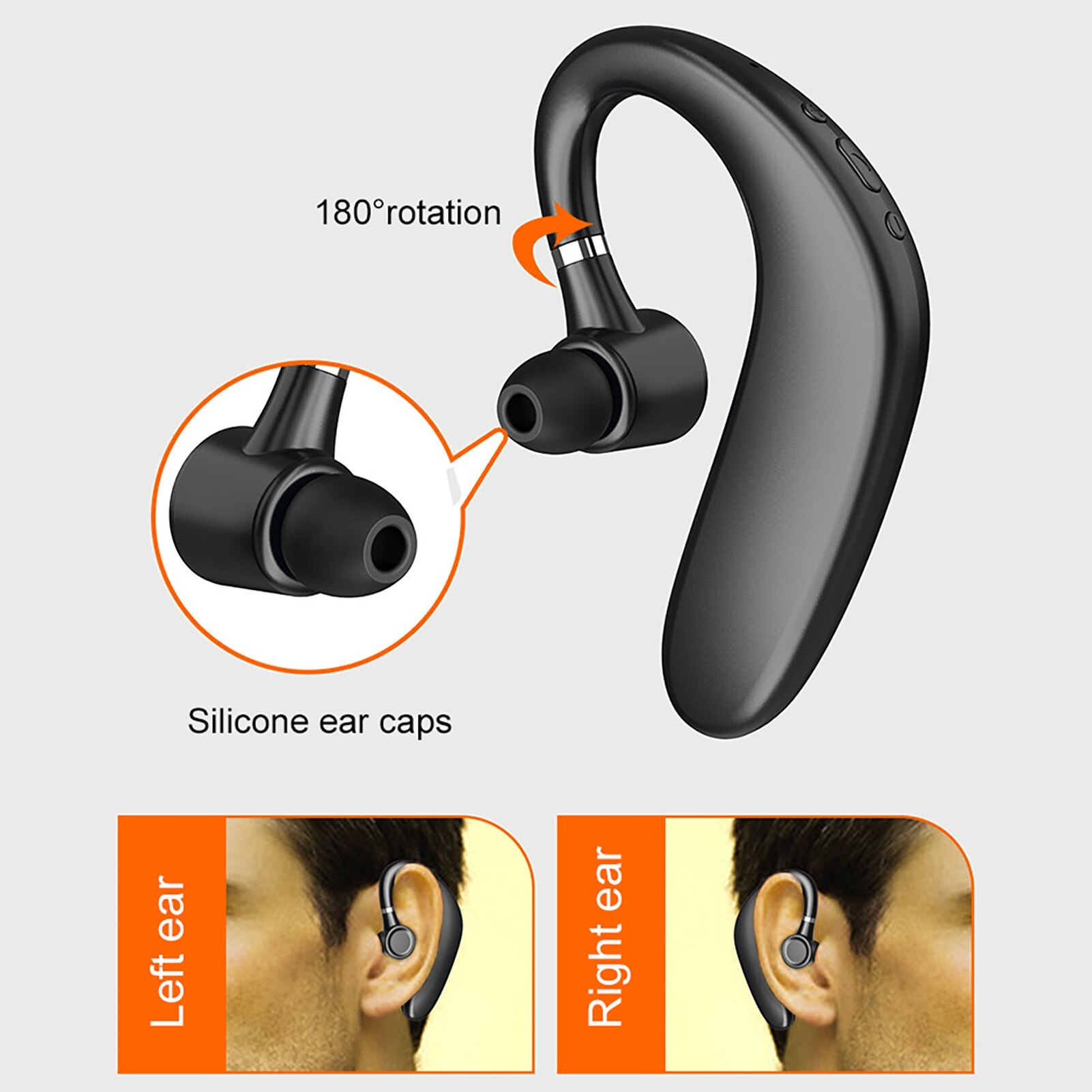 1pc bluetooth 5.0 draadloze oordopjes oorhaak zakelijke sport oorhaak oordopjes headset bluetooth oordopjes voor iphone samsung xiaomi