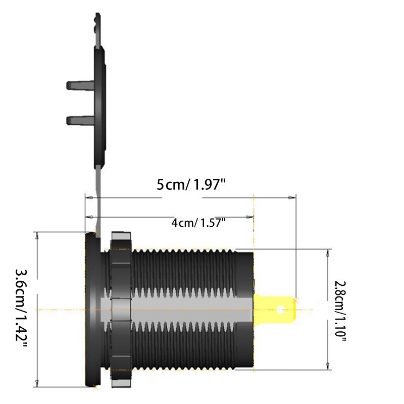 12v-24v dual 45w type c usb c pd fast car phone charger with led voltmeter switch for mobile phone, tablet, laptop