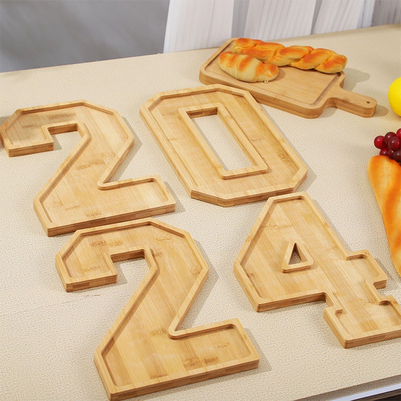 Wooden Digital Tray Home Party Birthday Party Decoration Dessert Plate Fruit Vegetable Cheese Platter Kitchen Cooked Food Plate