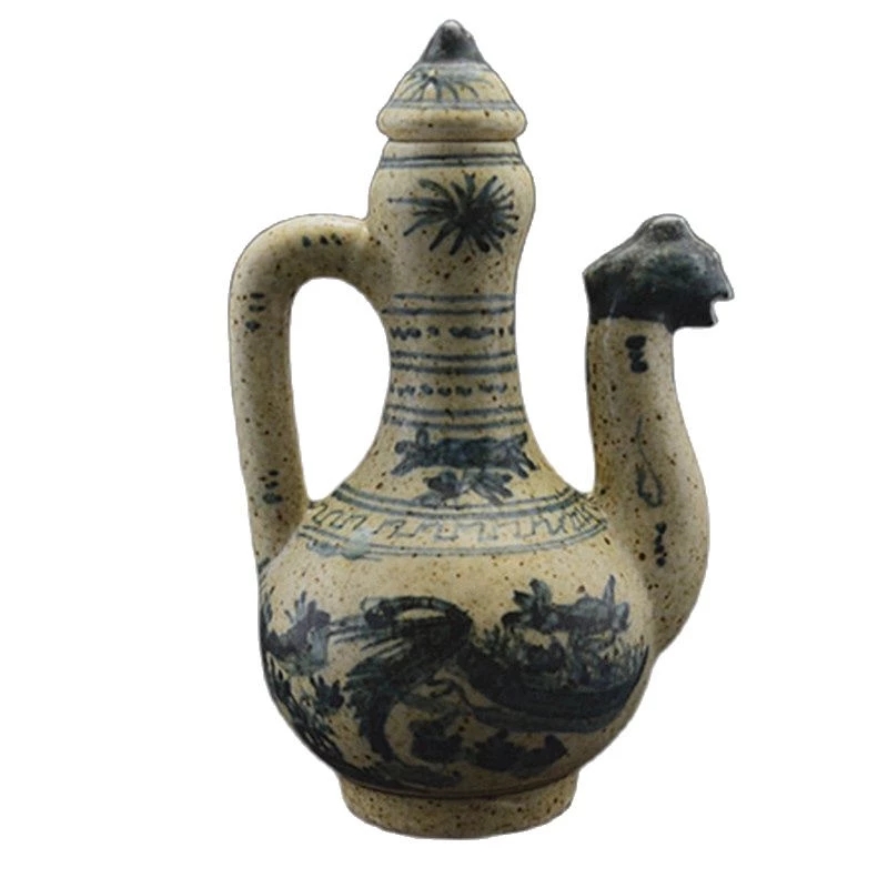 Ming Blauw En Wit Jitou Pot Antieke Oude Antiek Porselein Collectie Handgemaakte Ornamenten Klassieke Decor