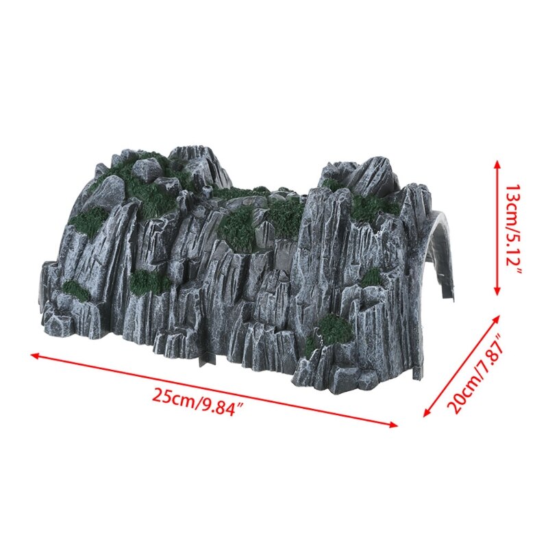 Plastic Rockery Tunnel Track Train Slot Railway Accessories Toy Y4UD