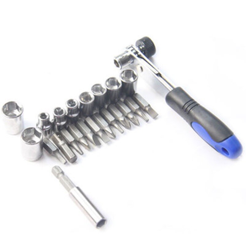 23pcs Adjustable Torque Wrench Fast Auto Repair Repair Tool Ratchet Mechanical Torque Wrench Socket Bit Combination Set