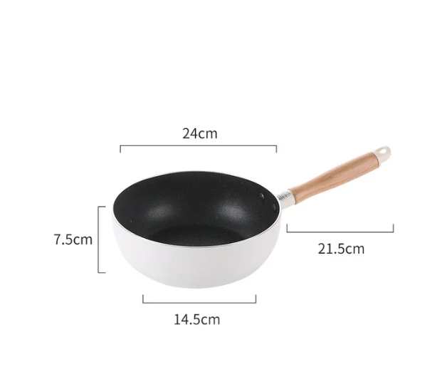 Non-stick Wok Koekenpan Verdiepen Ei Steak Koekenpan 28 Cm Thuis Inductie Fornuis Gasfornuis Steelpan Kookpot keuken Kookgerei: YELLOW