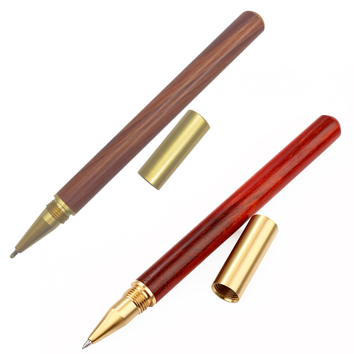 Vintage Wood Body Ballpoint Pen Ball Pens Brass Ball Roller Pen Metal Stationery School Supplies