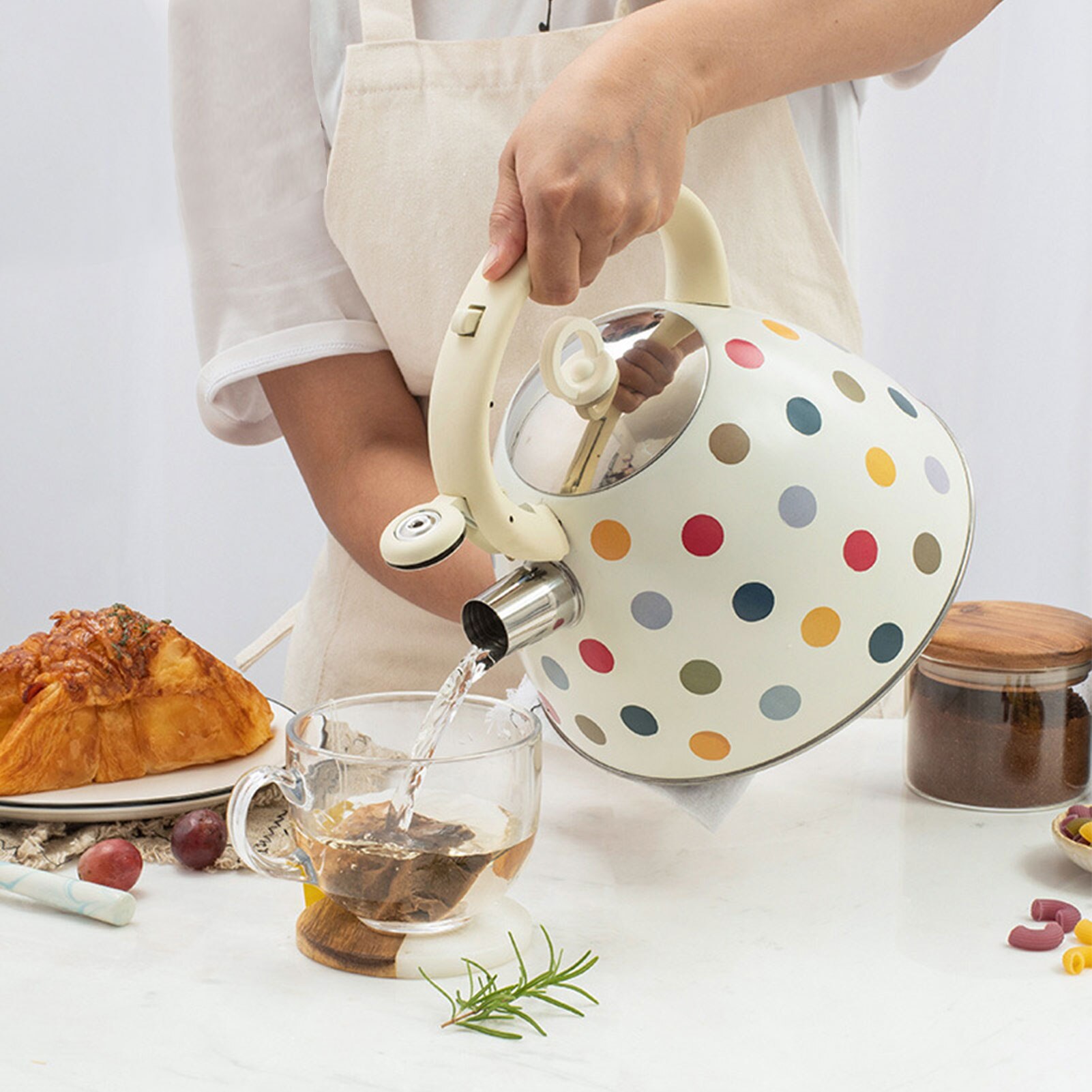 Theeketel, Whistling Stove Top theepot Waterkoker 3L Roestvrij Staal