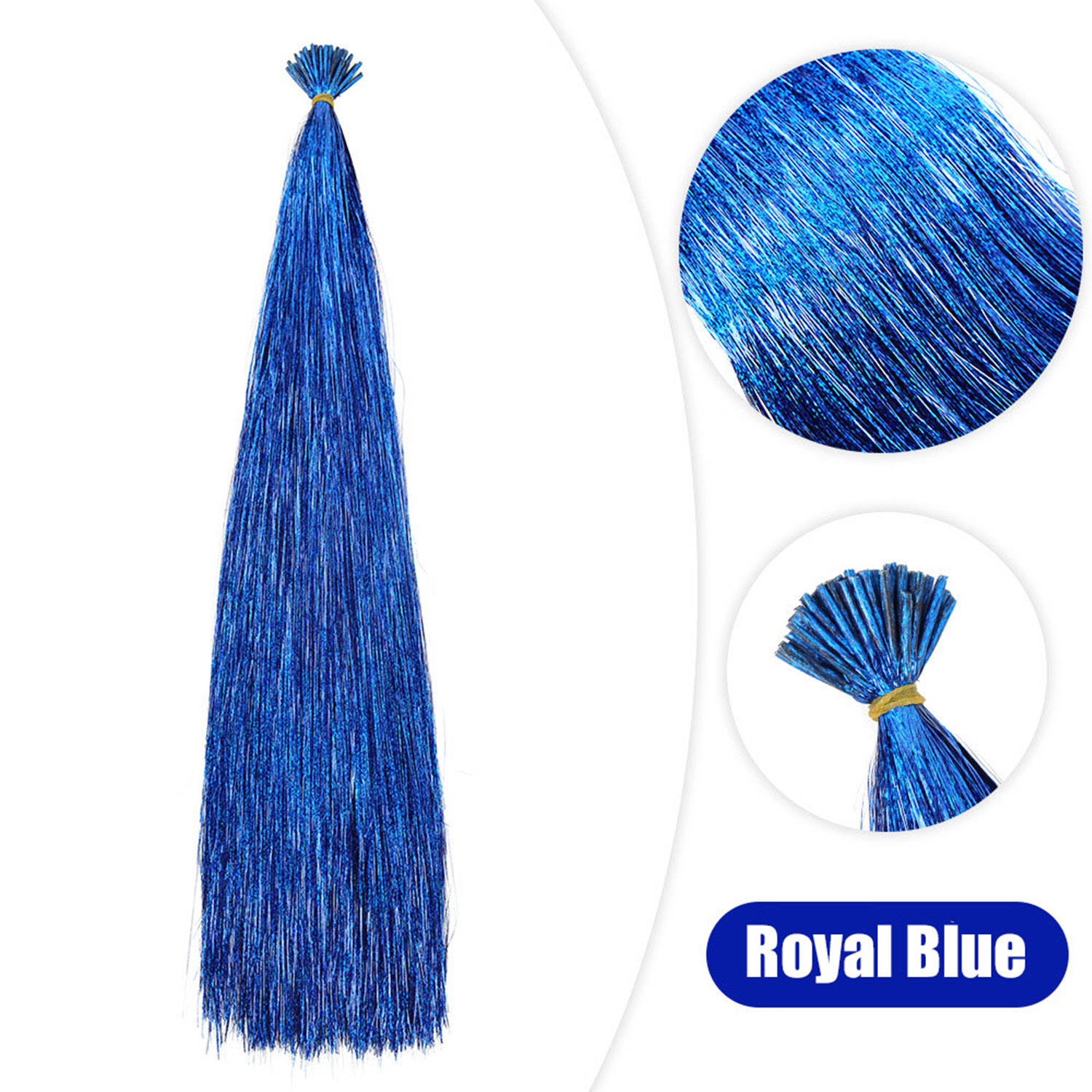 50 stks Synthetische I Tip Klatergoud Hair Extensions Glitter Klatergoud Haar Fee Haarstukjes Party Dazzle Haaraccessoires Voor Vrouwen Meisjes: Blue