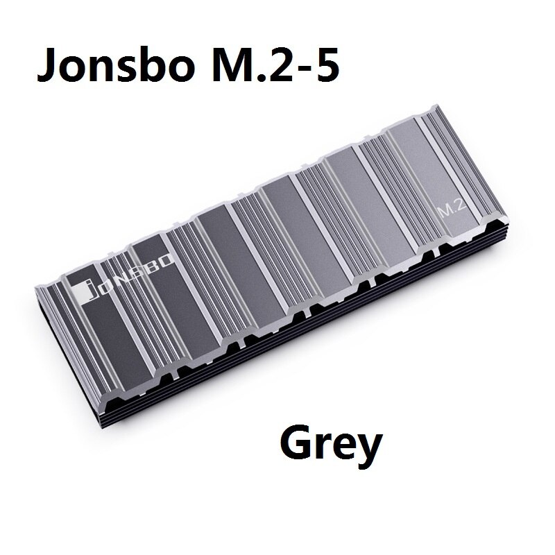 Jonsbo-disipador de calor de refrigeración para disco duro de estado sólido, radiador con almohadilla térmica de , M.2 SSD, aleación de aluminio M.2-5, M2 2280: A grey