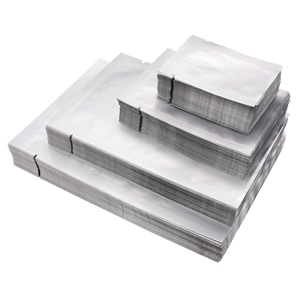 100Pcs Zilver Aluminium Folie Mylar Zak Vacuüm Sealer Voedsel Opslag Pakket Pouches Keuken Gereedschap Voor Handig Voedsel Noten