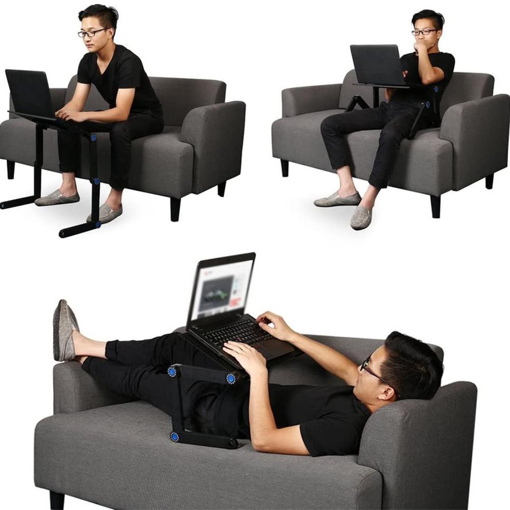 Bærbar bordstativ med justerbart sammenleggbart ergonomisk stativ skrivebord for ultrabook, netbook eller nettbrett med musematte
