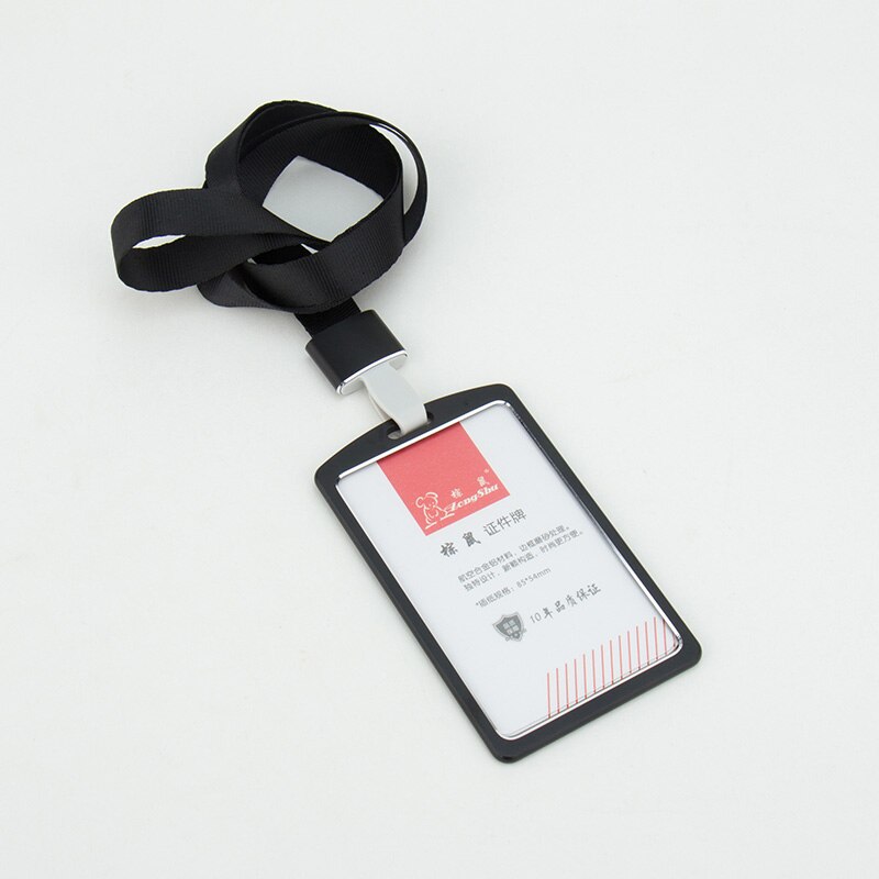 ZONGSHU Medium Luftfahrt Aluminium Legierung Schreiber Id Karte Halter Multi Bunte Aussteller Woker Identifikation Name Karte Abzeichen Abdeckung: black with rope