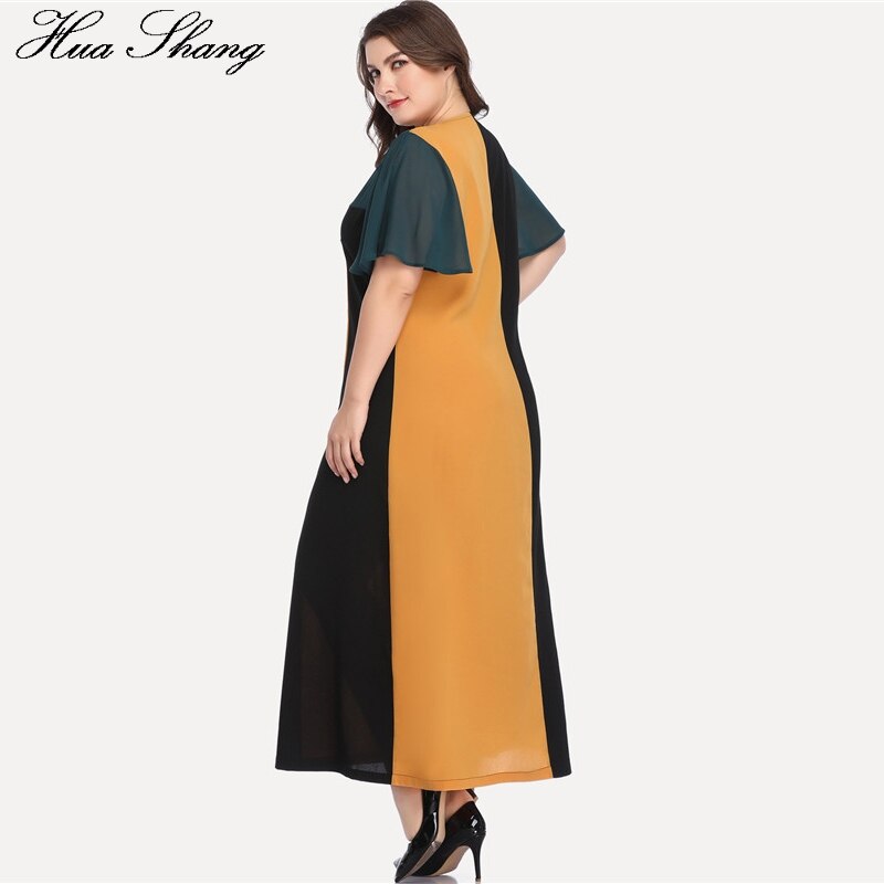 Maxi-jurk boho dames zomer o-hals split korte mouwen multicolor chiffon lange jurk losse oversized tuniek zomerjurk