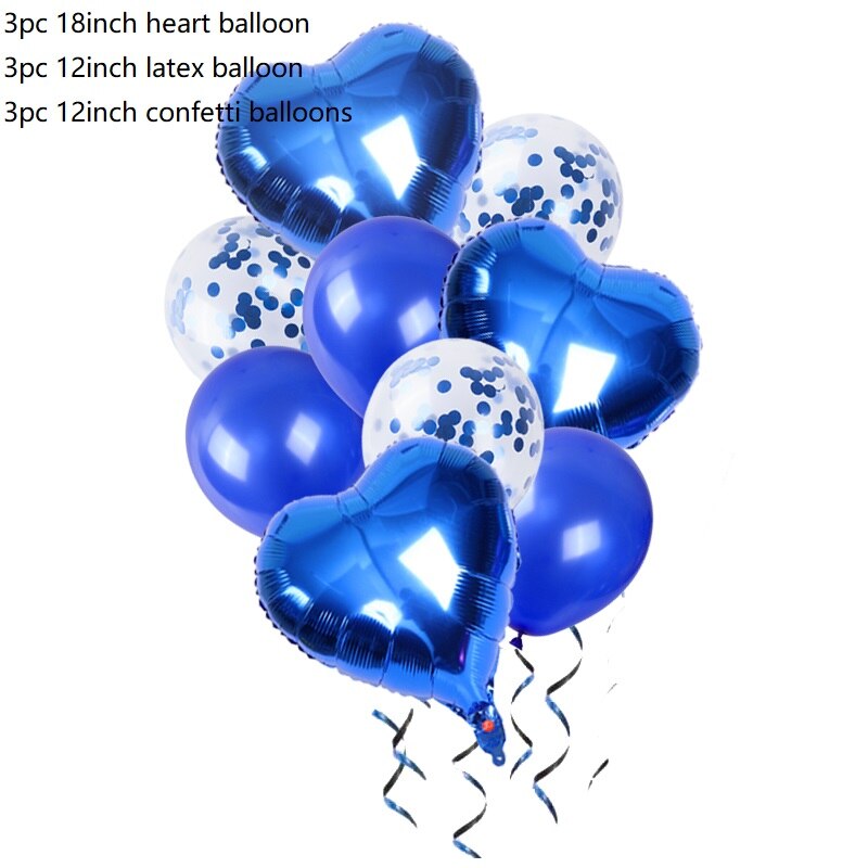 9pcs/lot Heart Aluminum foil balloon Confetti latex balloons For Kids birthday party wedding decoration balloons Baby Shower