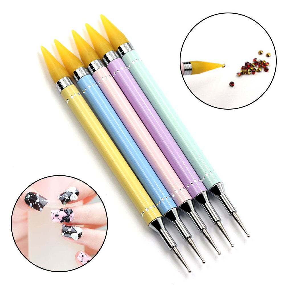 Diamond Embroidery Double Head Point drill pen Dot Painting Point Pen Nail Art Rhinestone Picker Wax Pencil Crystal Handle Tool