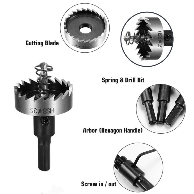 1pc 12-20mm HSS Drill Bit Hole Saw Set Stainless Steel Metal Alloy Drill Bits све Stainless Steel
