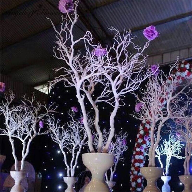 Rama de árbol de Coral de plástico, 92cm, decoración de pared de flores, ramas de Coral blanco, decoración de pared de plantas