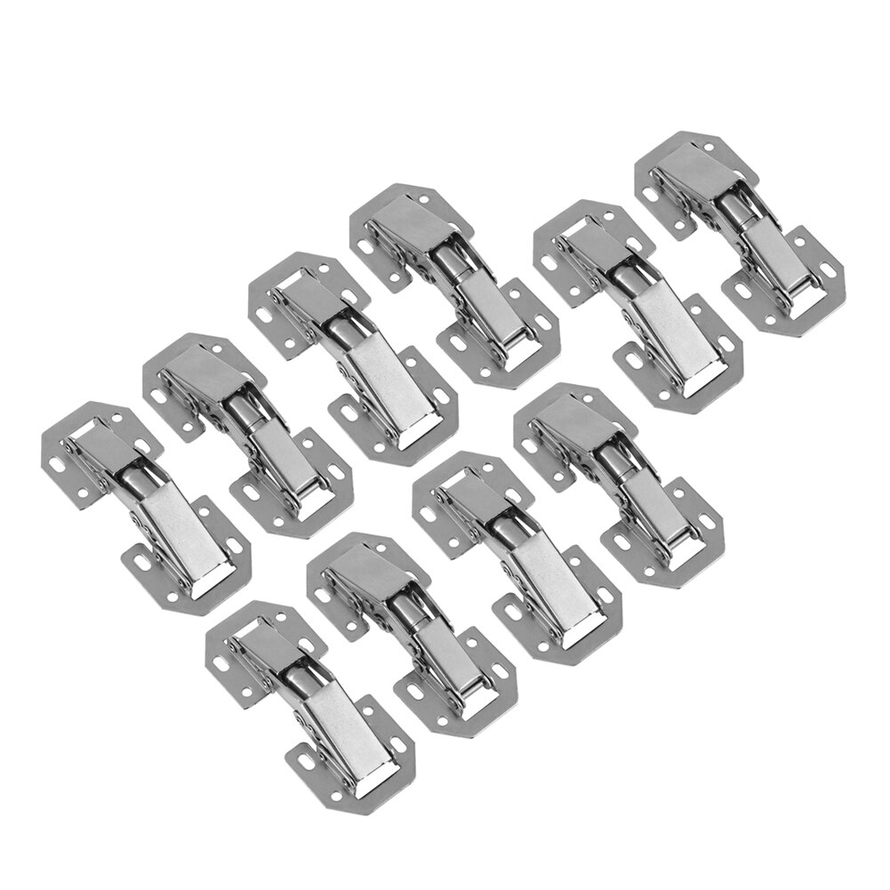 4 inch Cabinet Hinge 90 Degree No-Drilling Hole Cupboard Closet Door Buffer Hinges Soft Close with Screws Furniture Hardware: 10pcs