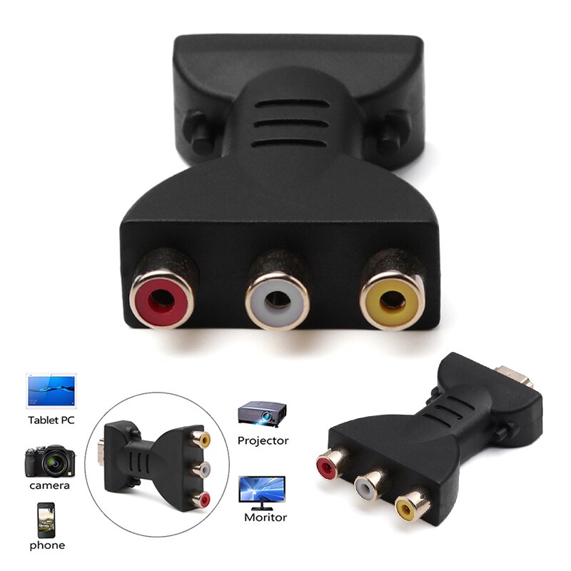 AV Digital Signal HDMI To 3 RCA Female Audio Adapter Component Converter Video Audio Adapter AV Component Converter ZXPY1