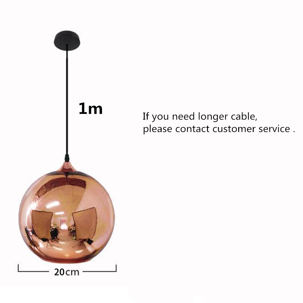 Glazen Bol Hanglampen Koper Glas Spiegel Bal Opknoping Lamp Keuken Moderne Verlichtingsarmaturen Opknoping Licht