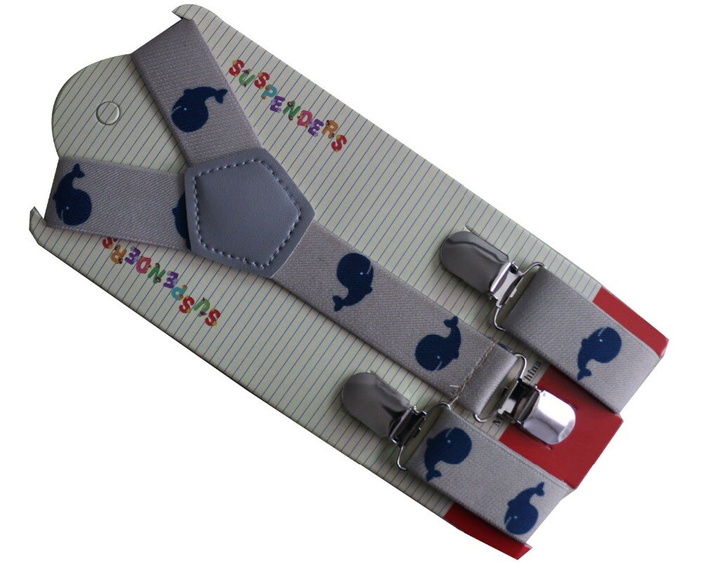 Boys Beige Whale Suspenders For Children Kids