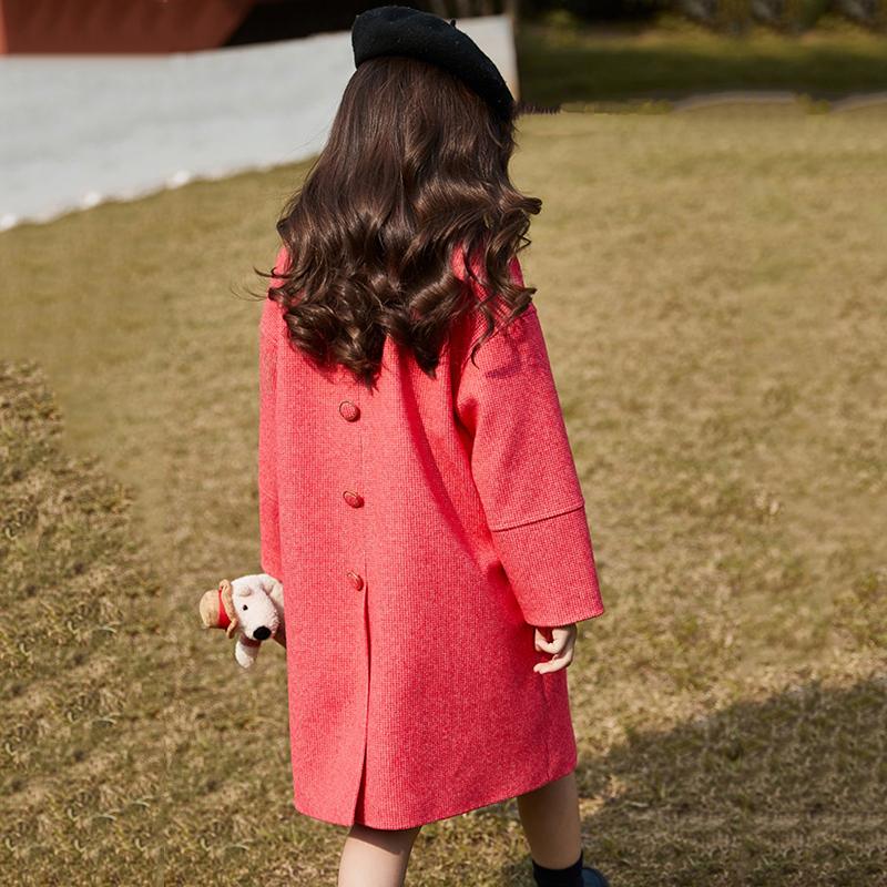 Höst vinter flickor ullrock barn rutig barn outfit tonårskläder barn fritids ylle ytterkläder  k205