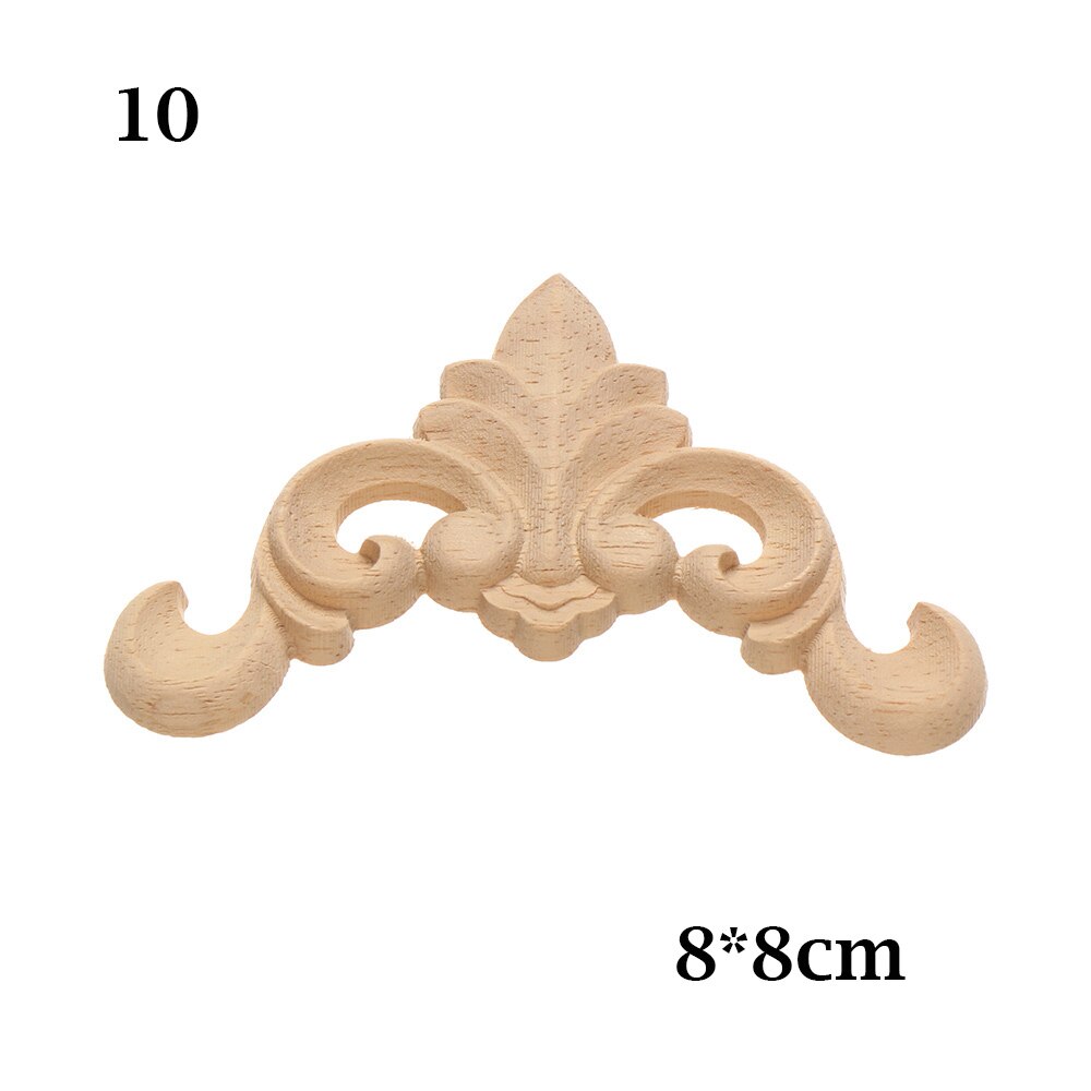 Figurines en bois sculpté à motif Floral naturel, applique d'angle, meuble d'angle, décoration Unique, décoration: 10