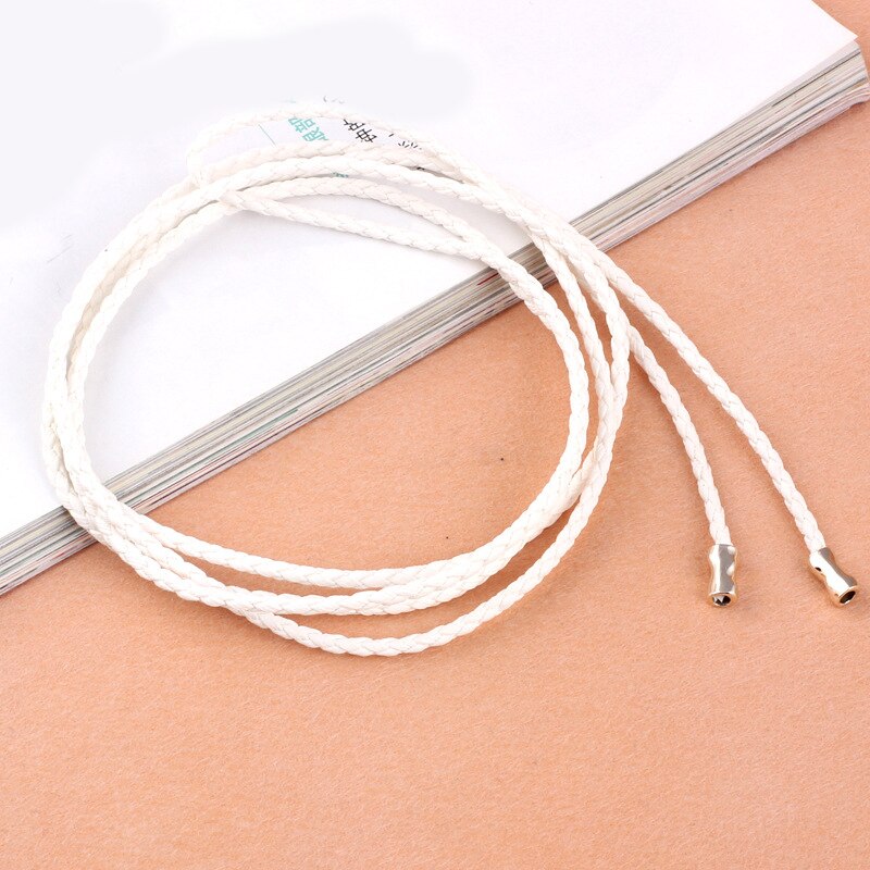 Vrouwen Lange Taille Touw Effen Kleur Dunne Taille Ketting Voor Jurken Vrouwelijke Gevlochten Taille Riem Eenvoudige Tailleband Lady Haaraccessoires: WHITE