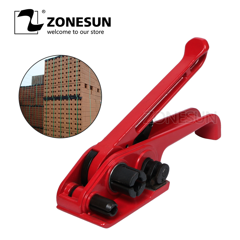 ZONESUN Handleiding PP/PET Strapping Machine 12-19mm Poly Strapping Spanner Flexibele Verpakking Bands Bindmachine Strapping tool