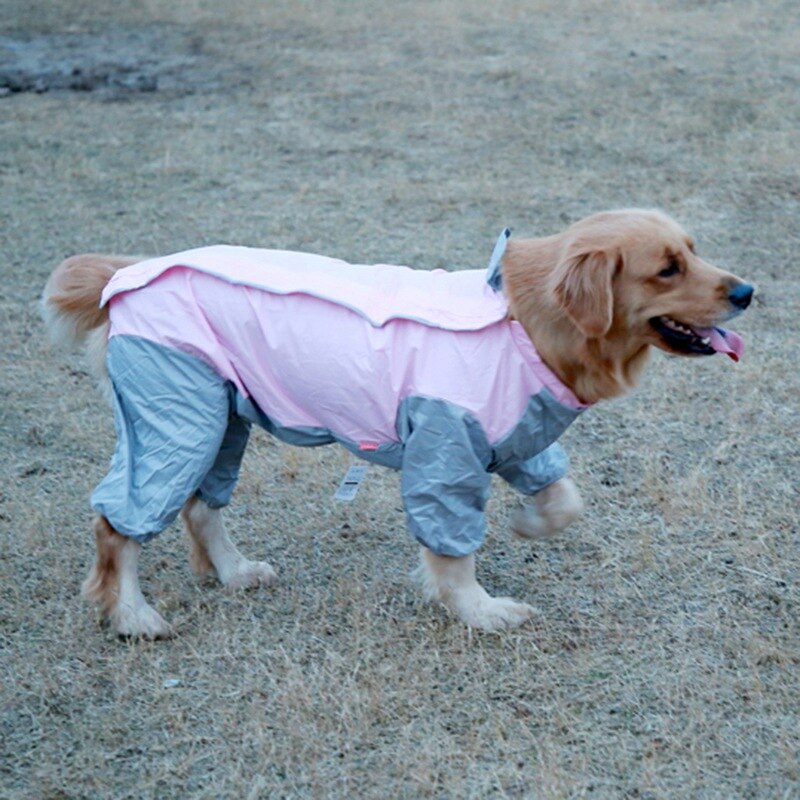 perro impermeable perro abrigo de lluvia impermeable Pet para grandes perros, Labrador Golden Retriever mono ligero abrigo para mascota: Pink / 5XL