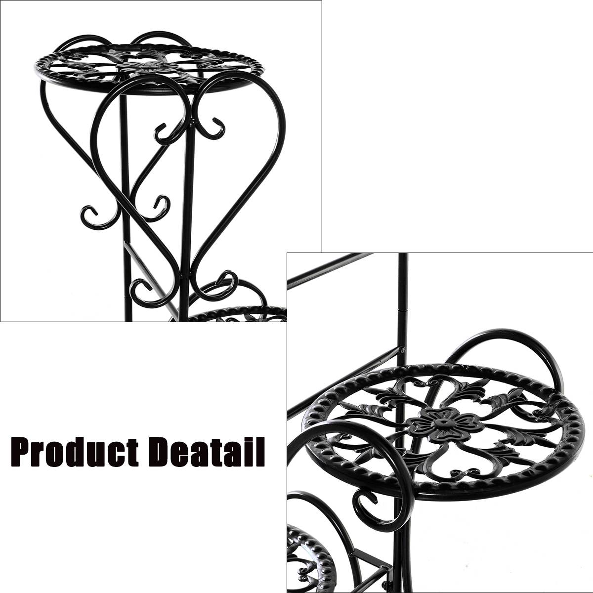 4 Tiers Flower Rack Plant Stand Multi Flower Stand Shelves Bonsai Display Shelf Yard Garden Patio Balcony Pot Plant Stands