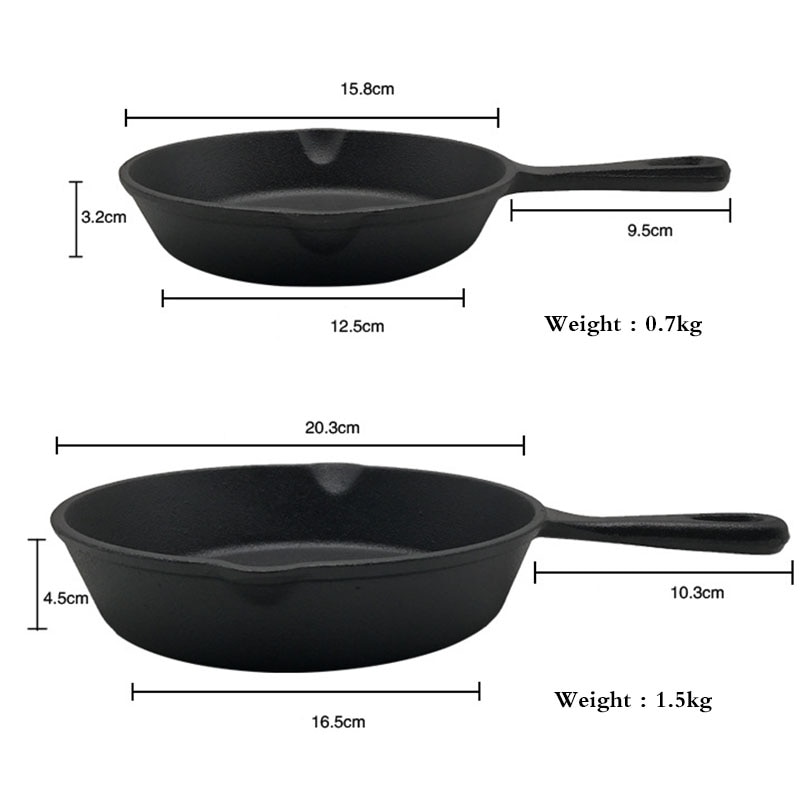 Mini ei tahmea valurautapannu kivikerros paistinpannu kattila pieni paistettu munapannu kaasu- ja induktioliesi- 16cm