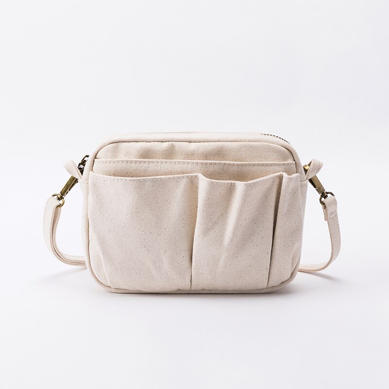 Hong kong-stijl retro canvas schoudertas klein vierkant